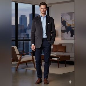 Chaps Charcoal Velvet Feel Sports Blazer Mens